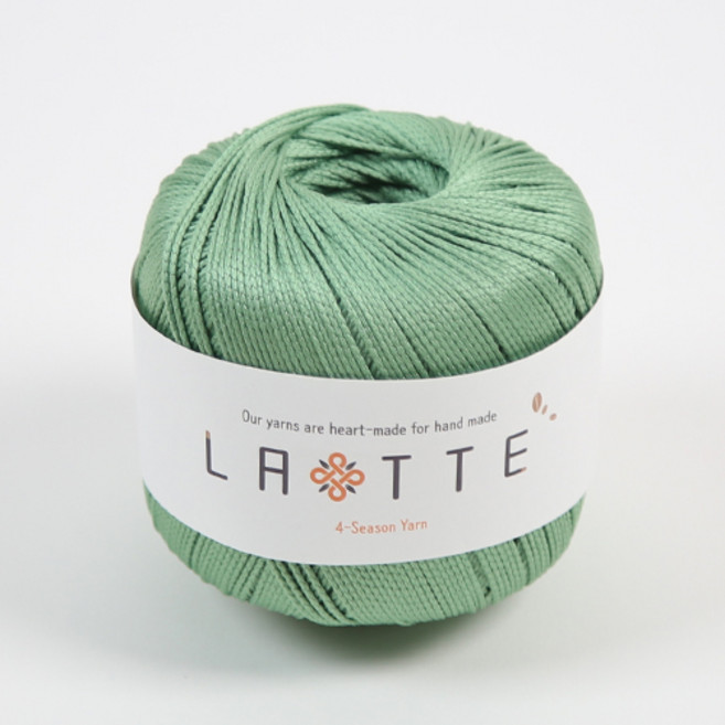 [앵콜스] (10+1) 라떼 LATTE 여름 코바늘 모자 가방 뜨개실, 19 인디민트(낱개), 1개