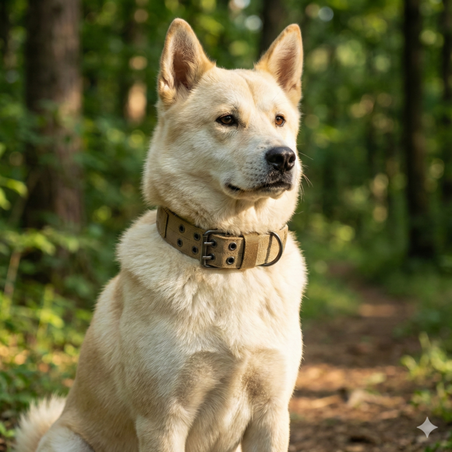 윌로우랩 중형견 대형견 튼튼한 목줄 버클 핸들, 1개, 짙은베이지