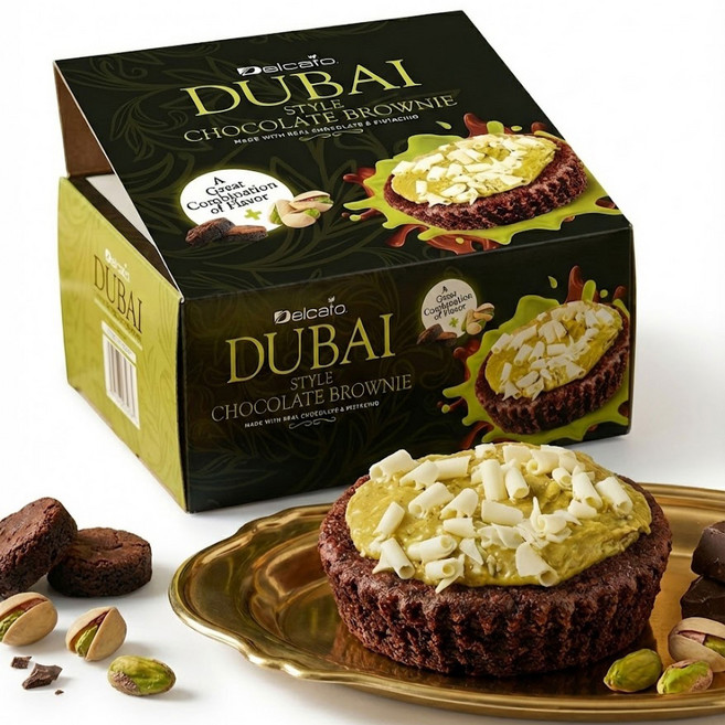 Delcato 두바이 스타일 초코렛 브라우니 1bo 850g 국내배송, 1박스