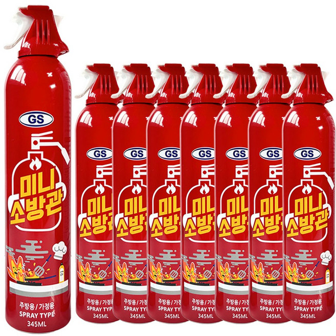 한국소방 미니소방관 차량용 소화기, 345ml, 8개, 345ml