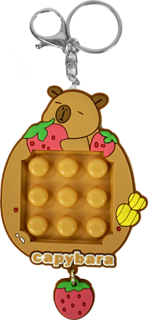구쯔야 봉제 키링 인형 키홀더 열쇠고리 가방 장식 자동차키홀더 귀여운 이름표 캐릭터, 19.브라운 팝핑바라-딸기, 1개