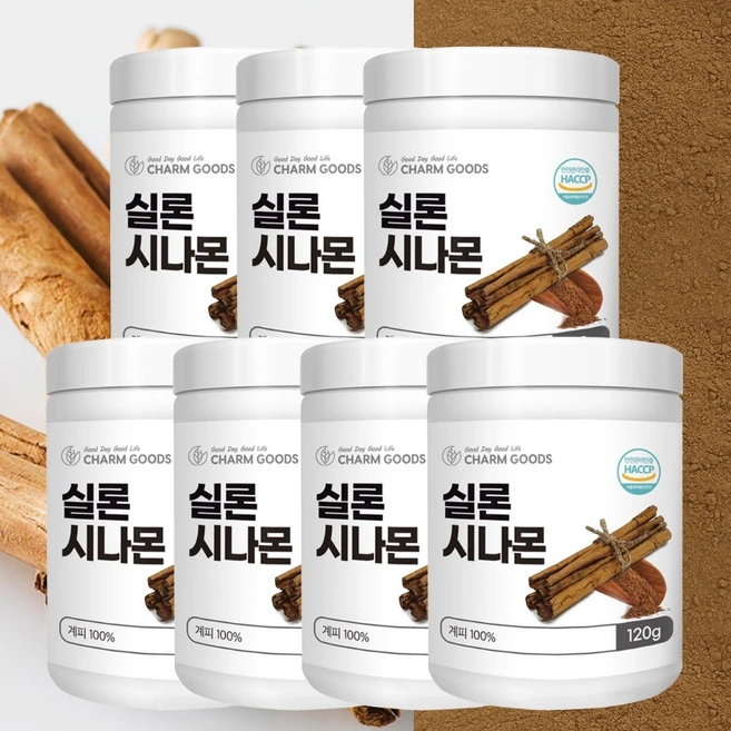 스리랑카 실론시나몬 실론계피 계피 시나몬 분말 가루 파우더, 120g, 7개 - 쿠팡