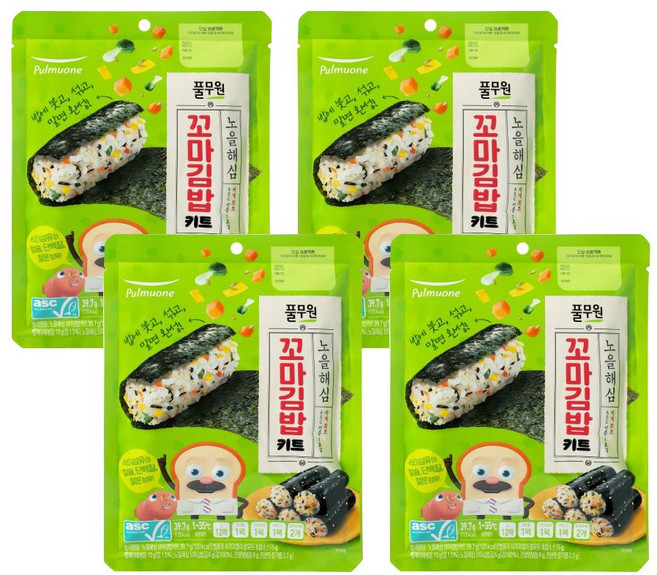 풀무원 노을 해심 꼬마김밥 키트, 39.7g, 4개
