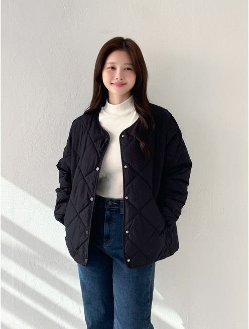 클래시코 오버핏 여성 경량 패딩 점퍼 깔깔이 퀼팅 자켓