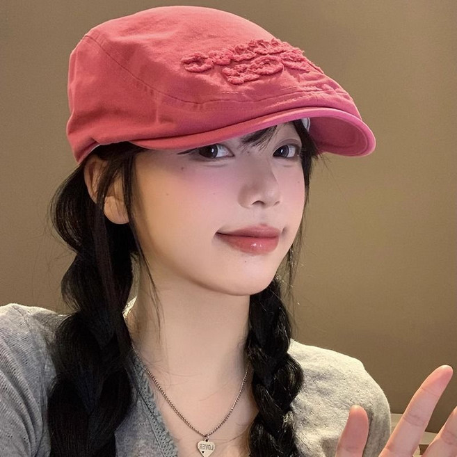 해피유통 여성 캡 모자 여름데님 사계절 데일리 빈티지 헌팅캡 베레모 why