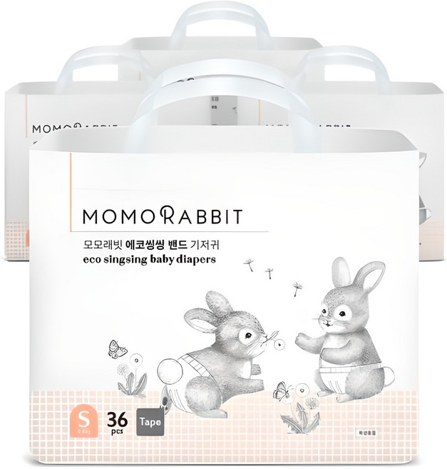 모모래빗 에코씽씽 밴드형 기저귀 아동공용, 소형(S), 144매