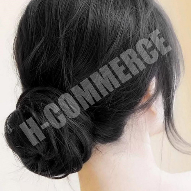 HY 인모 곱창밴드 올림머리 가발 생머리 블랙