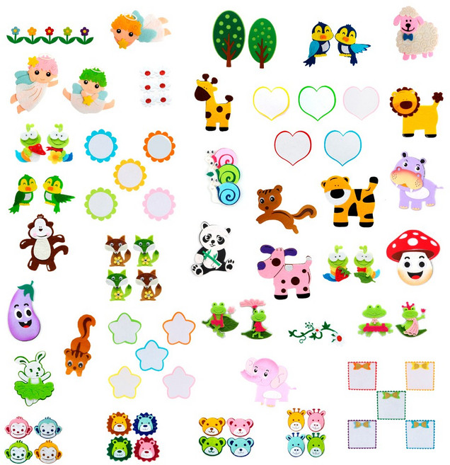 메이크문구 환경구성 기획전 펠트 36종, 02 꽃줄기넝쿨잎 소