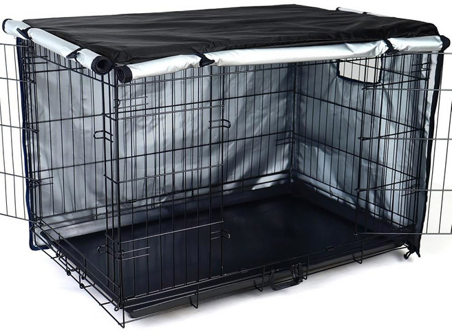 케핏 도그 상자 커버 36인치 케이지용 케넬 커버 네이비 블루, 24 inch, Navy Blue