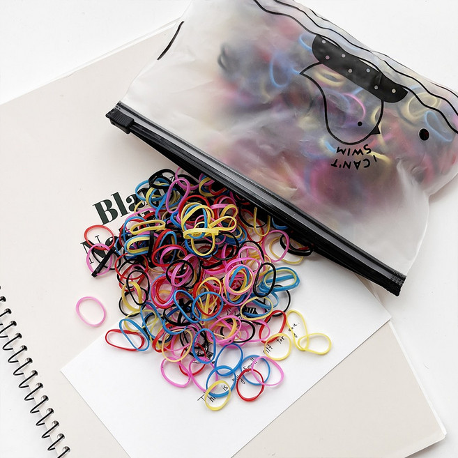 미다미 대용량 짱짱한 고탄력 헤어고무줄 머리끈세트 (대형/소형)898