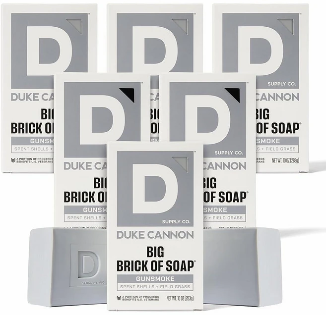 Duke Cannon Big Brick of Soap 트로피 게임 283.5g(10온스) (6팩) - 사냥에서 영감을 받은 남성용 바 비누 - 우디 & 깨끗한 향 - 초대형 트, 건 스모크, 283g - 쿠팡