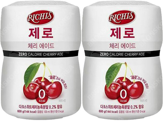 리치스 제로 체리 에이드 분말, 600g, 2개