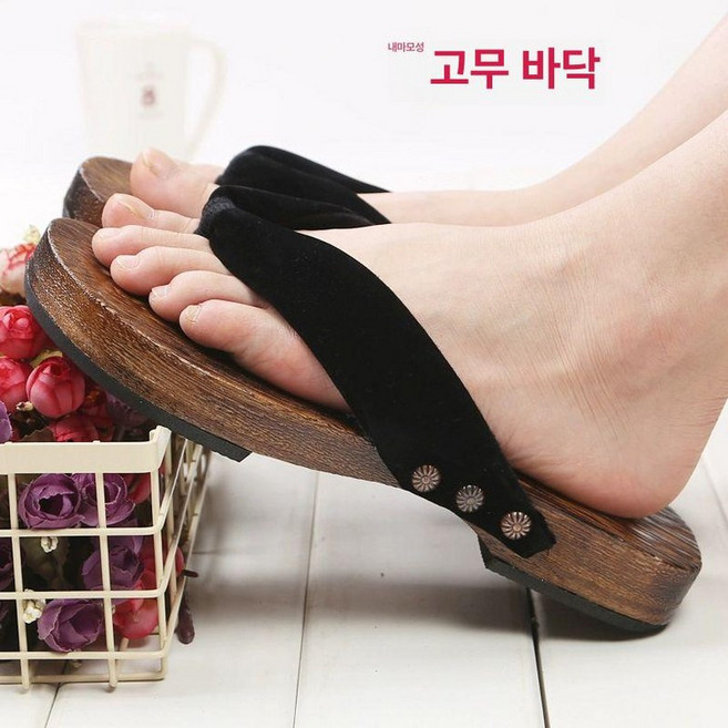 나막신 나무 슬리퍼 일본풍 남자 여자 찜질방 숯가마