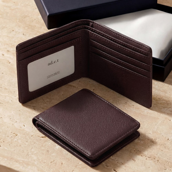 MW105 베이직 모던 남성 가죽 반지갑 선물상자 보증서세트