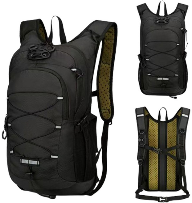 룸시드 남성 여성 등산가방 20L 초경량 중형 등산배낭, 블랙