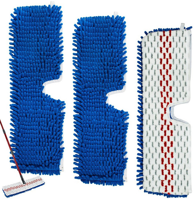 DLAIMI 오세다 듀얼액션 극세사 플립맙 교체대걸레 3개 건습겸용, Mop Heads Replacements f