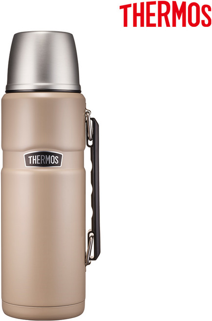 THERMOS 써모스 ROB-001K 트래블킹 대용량 등산 손잡이 보냉병 보온병 텀블러, 샌드블랙(SB), 1200ml