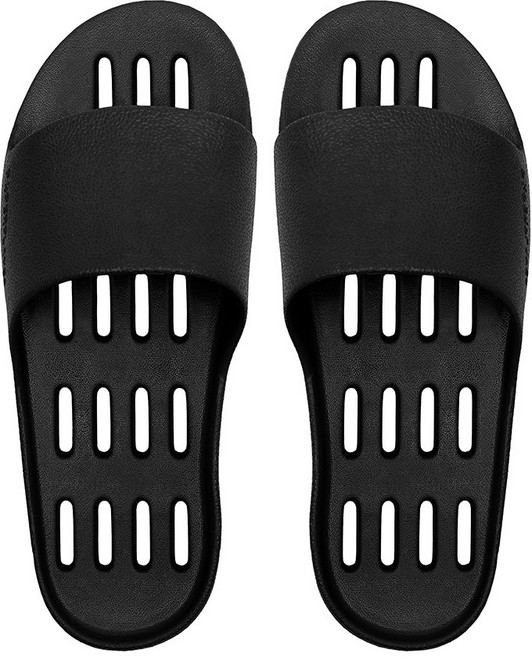 페이퍼플레인 논슬립 경량 발등낮은 실내화 베란다슬리퍼 빅사이즈 욕실화 PP1570-1, 1세트, 블랙
