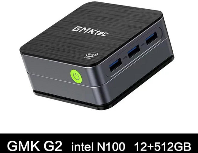 고사양미니PC 베어본PC GMKtec 데스크탑 컴퓨터 미니 PC 윈도우 11 프로 알더 레이크 N100 인텔 12 번째 DDR5 12GB RAM 512GB ROM WiFi 6 BT, 01 GMKtec G2_02 EU