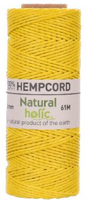 1.0mm 폴리싱 햄프끈 햄프실 61m 햄프사 마끈 마실 매듭공예 팔찌끈 빗자루만들기 포장끈 라벨끈, LEMON YELLOW #047