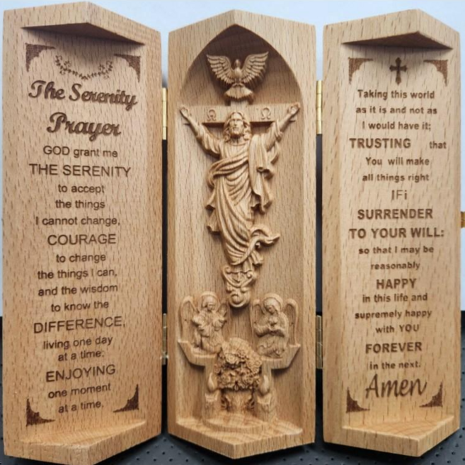 미츠키 인테리어 천주교 예수 조각상 원목 기독교 교회 용품 선물, 1개, 고급 원목 조각상