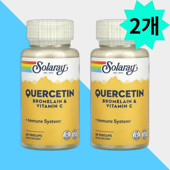 솔라레이 퀘르세틴 브로 멜라인 비타민C 노스릴리브 노즈릴리브 60캡슐2통 파인 애플효소, 60캡슐 2병, 60정
