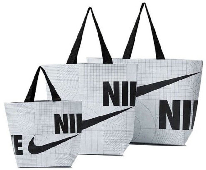 나이키 리유저블 쇼핑백 에코백 휴대용 장바구니 타포린 가방, 혼합색상, 1개