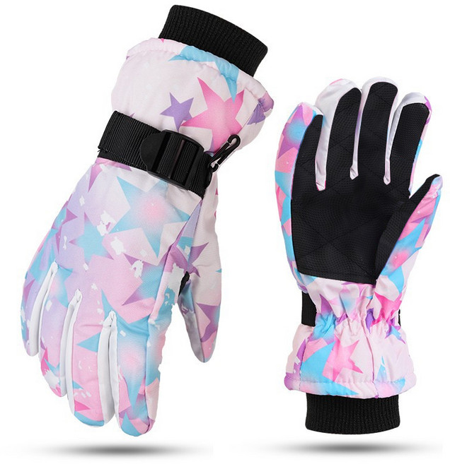 한현 스마트 터치 스키장갑 남여 겨울 오토바이 생활방수, 여자핑크, 1개