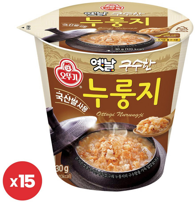 오뚜기 옛날 구수한 누룽지, 30g, 15개