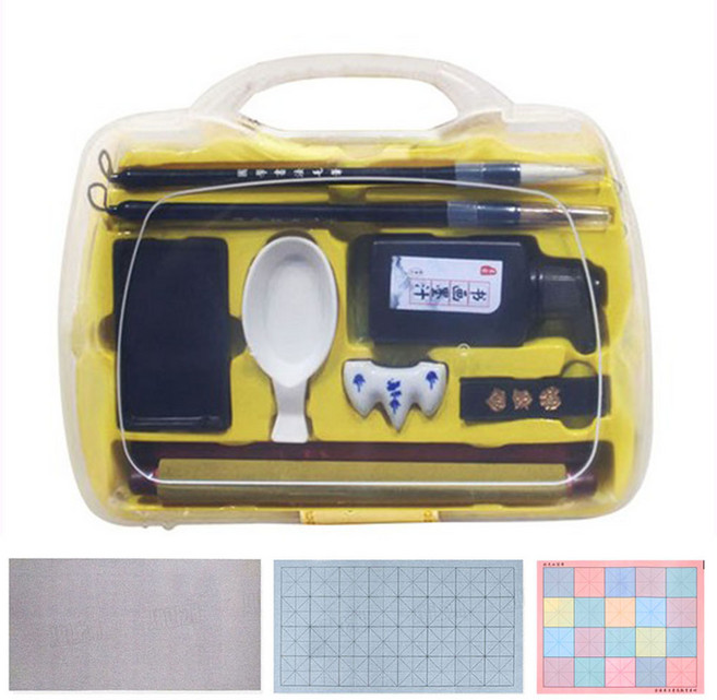 먹물로+물로 쓰는 칼라 서예 붓 종합 세트 14종, 1개