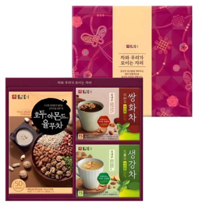 담터 정담라이트 차세트, 호두아몬드율무차50입+쌍화차라이트15입+생강차라이트15입, 1세트