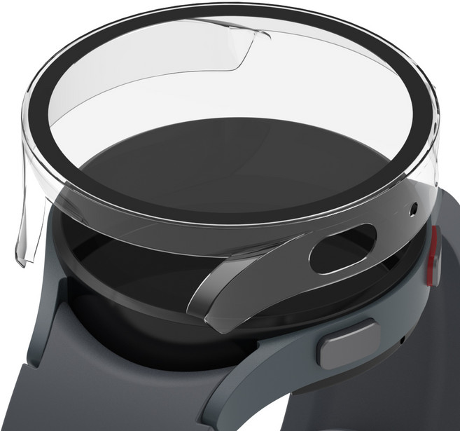 로랜텍 갤럭시워치 케이스 풀커버 액정보호 강화유리, 투명, 1개