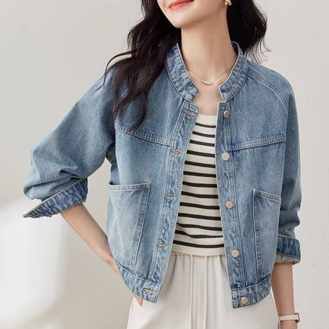 lofei 여성 데님자켓 슬림핏 캐주얼 봄 간절기 아우터 JK10
