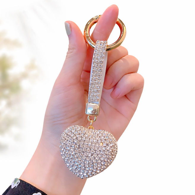 블링블링 크리스탈 하트 키링 열쇠고리 (열쇠 가방 핸드폰 꾸미기 Y2K 스타일)