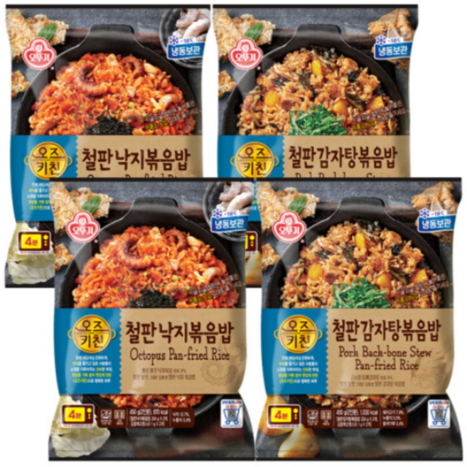 오뚜기 오즈키친 철판낙지볶음밥 450G+ 철판감자탕볶음밥 450G 각2개, 오즈키친 철판낙지볶음밥 450G(2, 450g