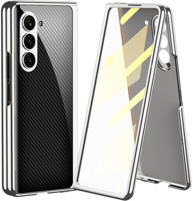 갤럭시 z폴드 5/4/3/2 케이스 액정커버형 대리석 강화유리 케이스