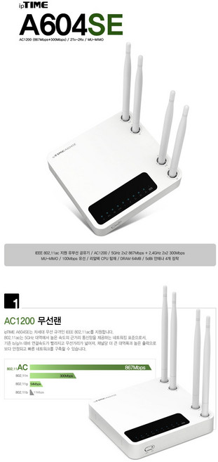 ipTIME 유무선 공유기, A604SE, 1개
