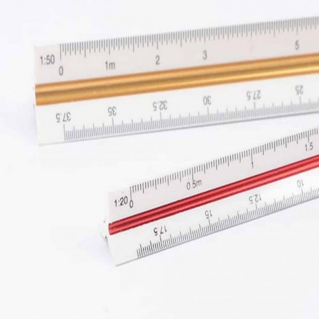 제도용품 축척자 건축용자 설계용자 삼각스케일자, 1개, 15cm - 고배율