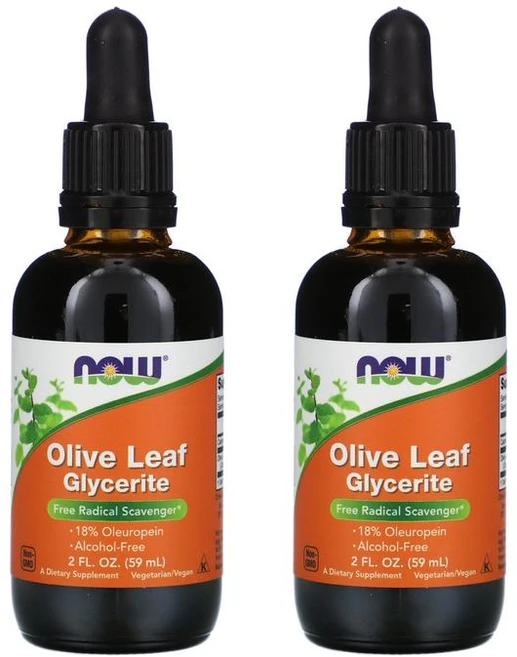 [1+1] NOW Foods 나우푸드 올리브 잎 글리세라이트 59ml 액상 글리세린 Olive Leaf Glycerite 2개 - 쿠팡