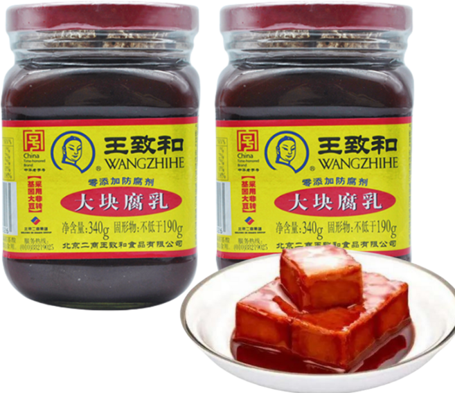 홍홍 중국식품 왕즈허 홍방 발효두부장, 340g, 2개