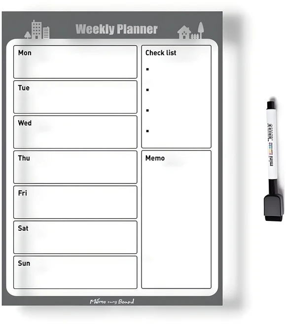 메모랑보드랑 무점착 스파이더 메모보드 주간계획표 투명, PET - 쿠팡