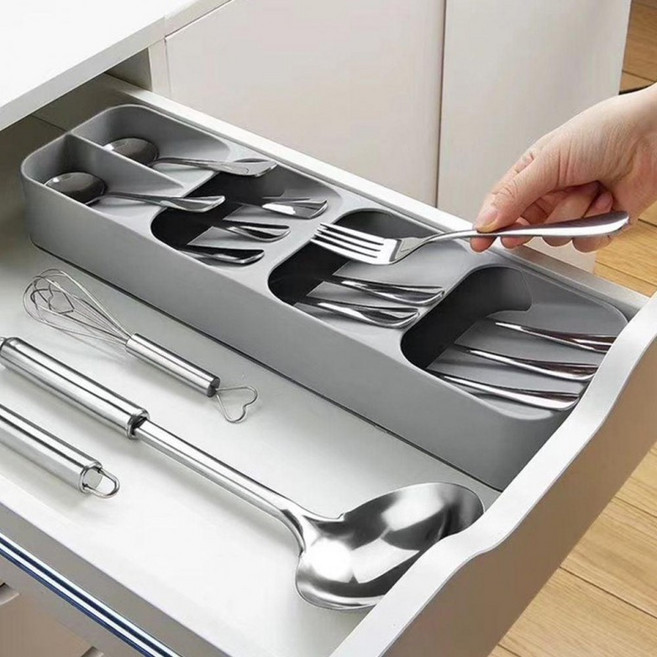트레이 수납 주방 정리 싱크대 분리함 키친 씽크대 서랍 커트러리 수저 용품 정리함, 1개
