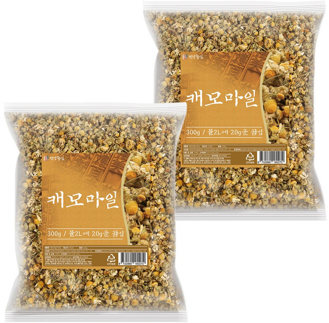 건강중심 캐모마일 꽃잎 차 카모마일 꽃 티, 2개, 1개입, 300g