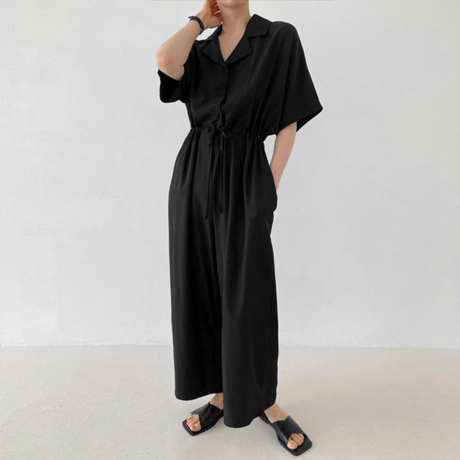 마이쏭 여성 빅사이즈 루즈핏 멜빵바지 피오카라와이드점프수트