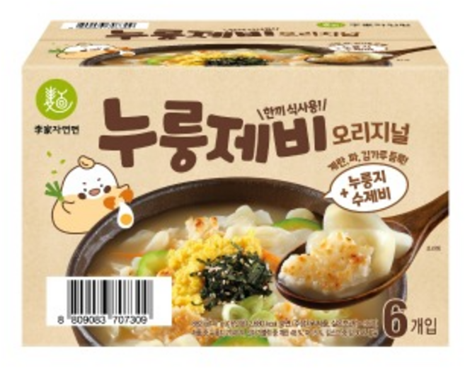 이가자연면 누룽제비 오리지널 147g 아침대용 식사대용 한끼식사, 1개, 882g