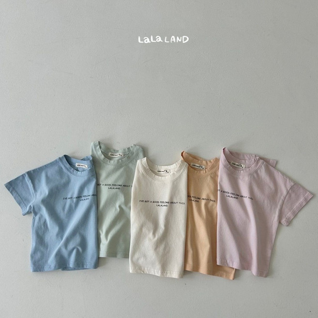 【現貨附發票_Haru】Lalaland 字母短袖上衣, 天空藍,M（95～105cm）