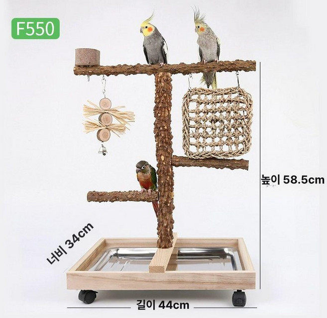 앵무새 놀이터 새장 횃대, 1개, F550