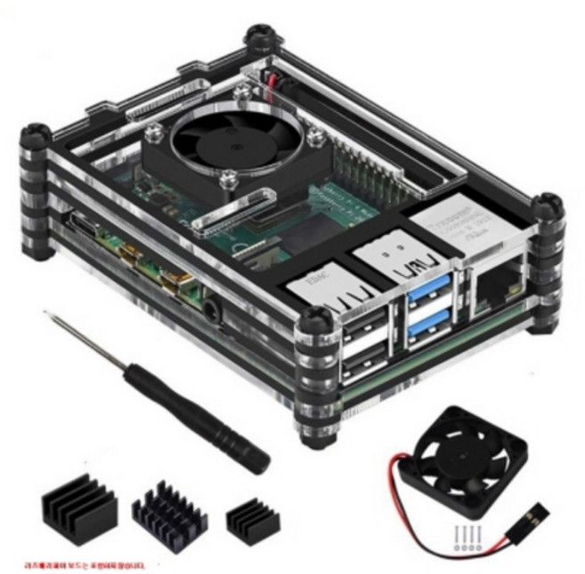 티앤디 라즈베리파이 4B 케이스 9 레이어 아크릴 쉘 세트, 1