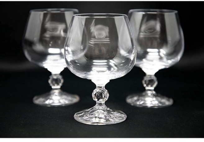 Czech 보헤미안 크리스탈 글라스 6종 세트 8oz./250ml. '''스테나''' 빈티지 디자인 우아한 스템 잔 코냑 브랜디 칼바도스 위스키 생일 결혼 집들이 기념일, Czech 보헤미안 크리스탈 글라스 6종 세트 8oz.