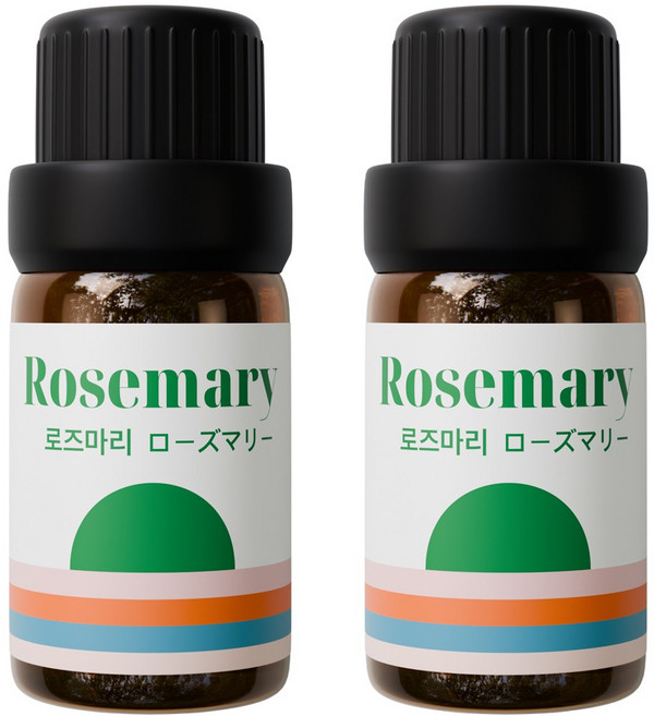 1+1 천연 유기농 아로마오일 에센셜오일, 유기농 로즈마리오일, 10ml, 2개